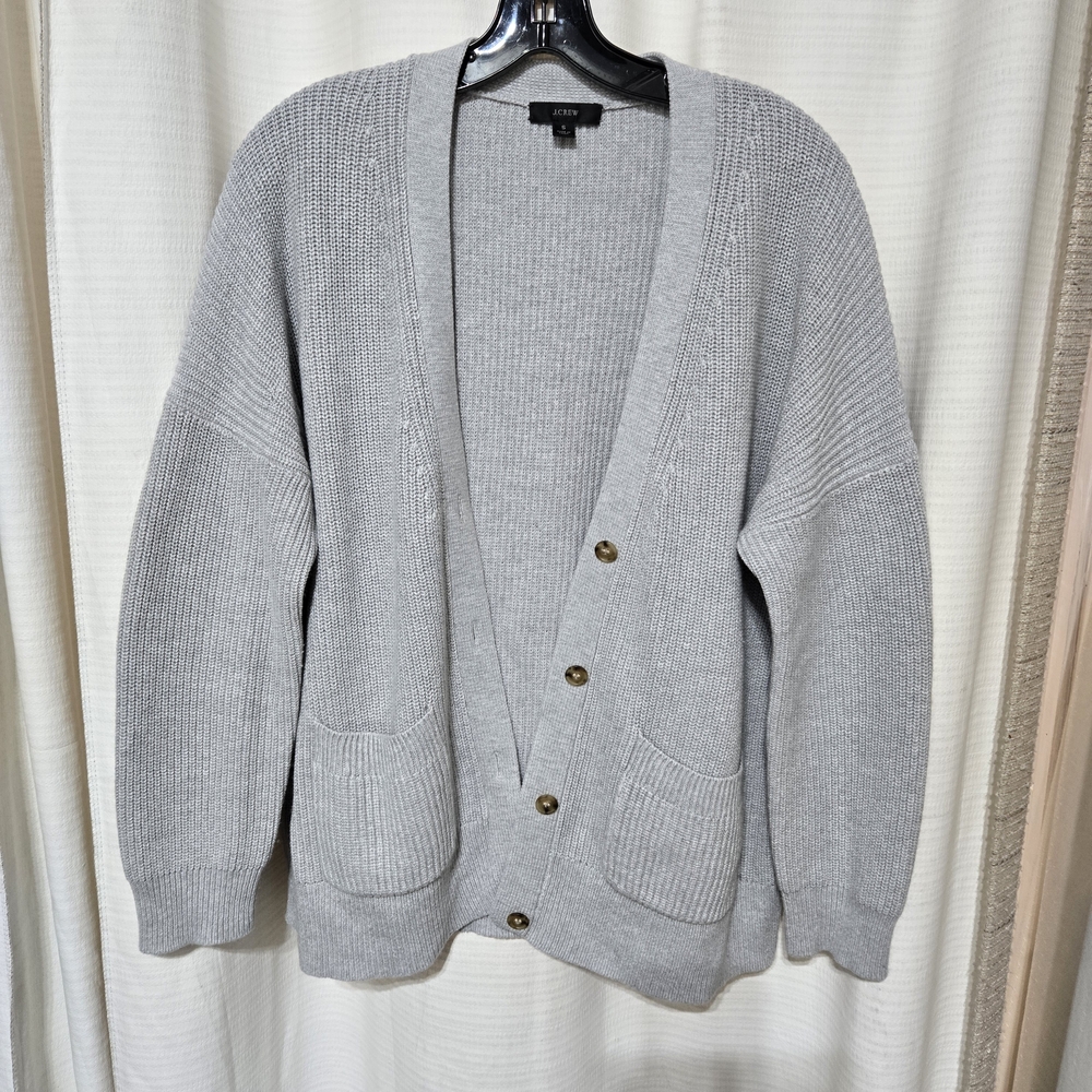 J Crew Oversized Gray Cardigan Sweater